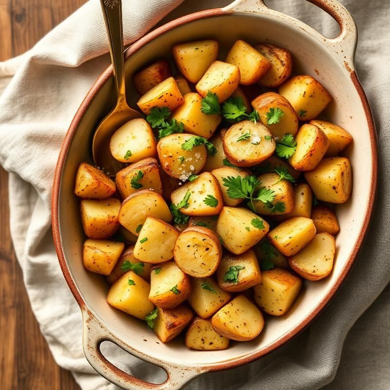 Roasted potatoes with Toumail Moroccan minced garlic