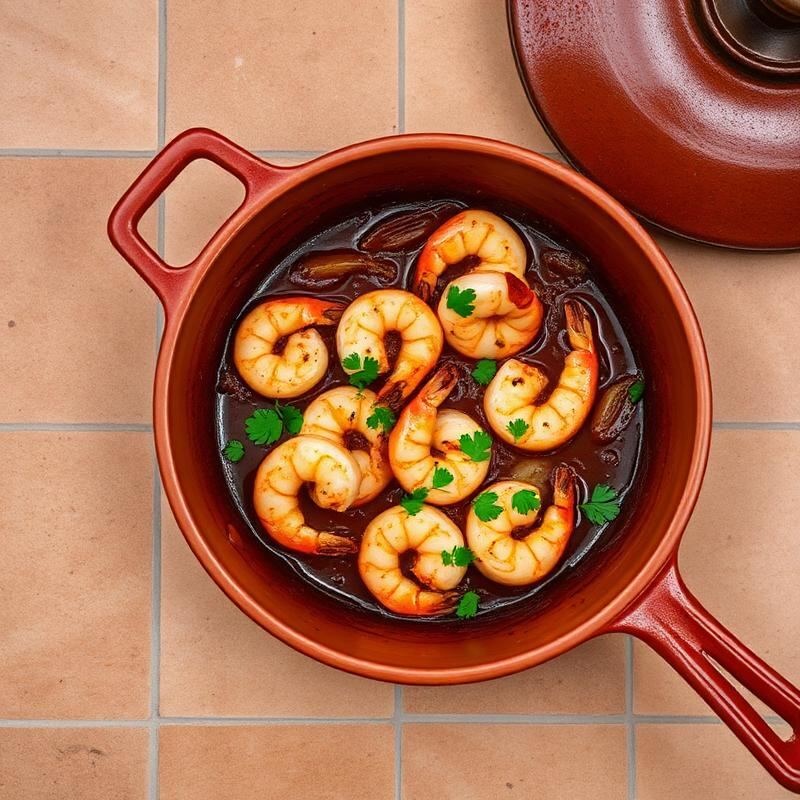 Shrimp pil-pil with Toumail Moroccan minced garlic