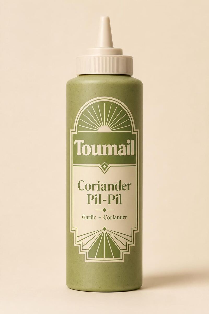 Toumail Coriander Pil-Pil — Moroccan minced garlic squeeze bottle